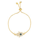 Etnico I Jewels Rakshabandhan Hamsa Shape Enamel Evil Eye lumba Rakhi For Bhabhi/Sister (R126-L)