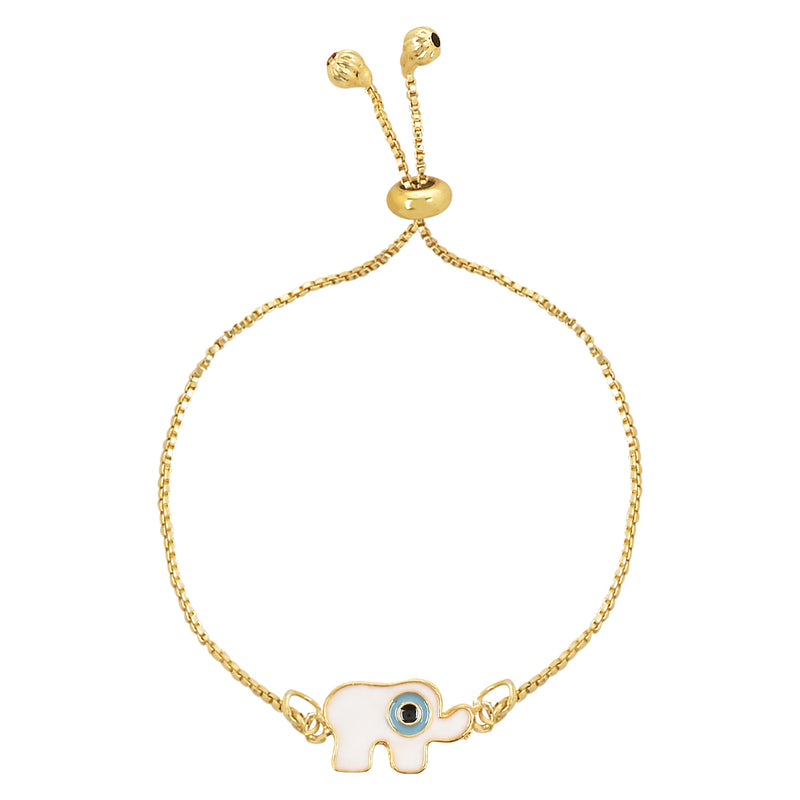 Etnico I Jewels Rakshabandhan Designer White Elephant Enamel Evil Eye lumba Rakhi For Bhabhi/Sister (R127-L)