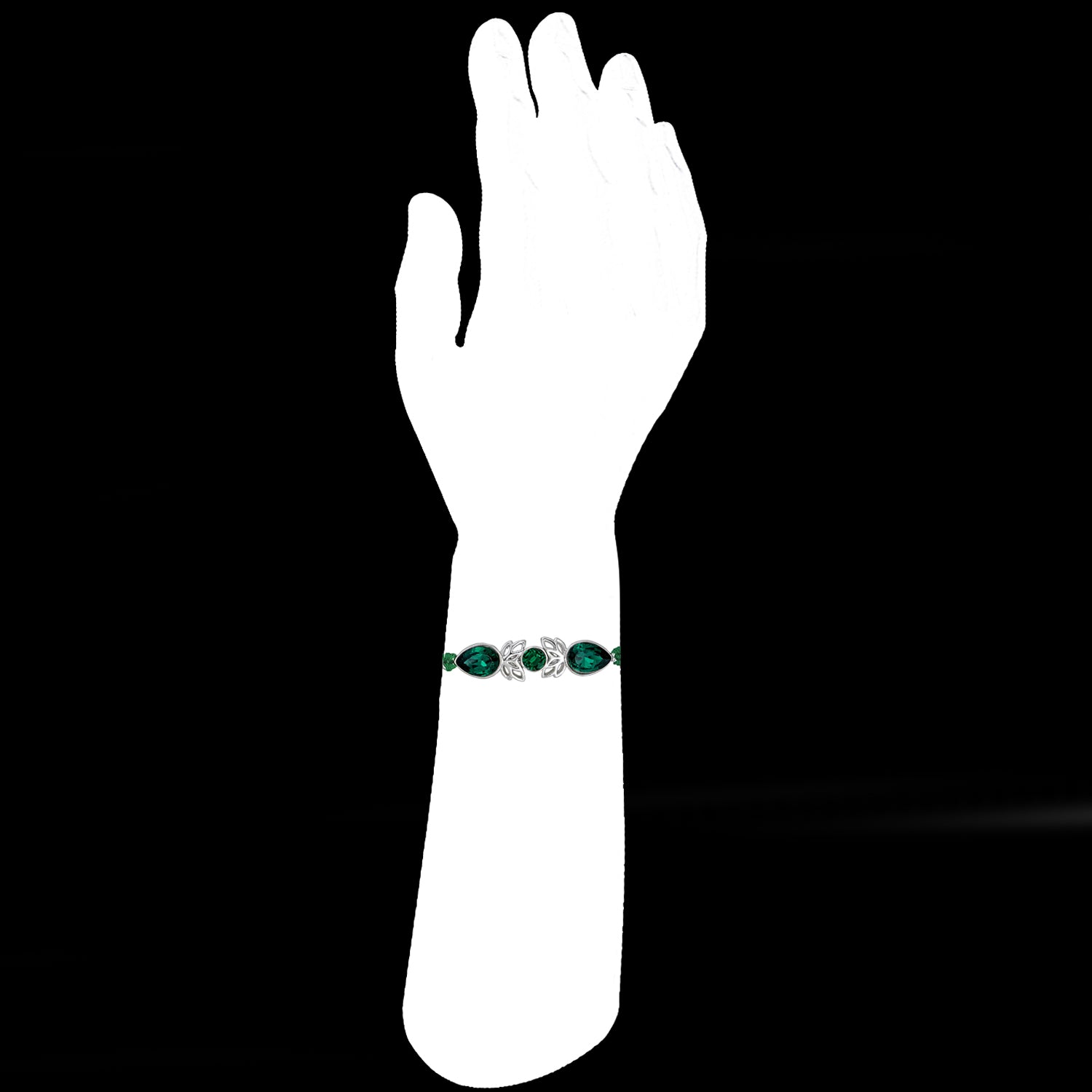 Mahi Rhodium Plated Green Crystal Rakhi for Brother (RA1100718RGre)