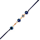 Mahi Gold Plated Auspicious Evil Eye Tiny Hearts Rakhi for Brother (RA1100721G)