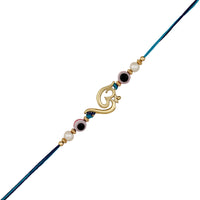 Mahi Gold Plated Om and Evil Eye Rakhi for Bhaiya (RA1100723G)