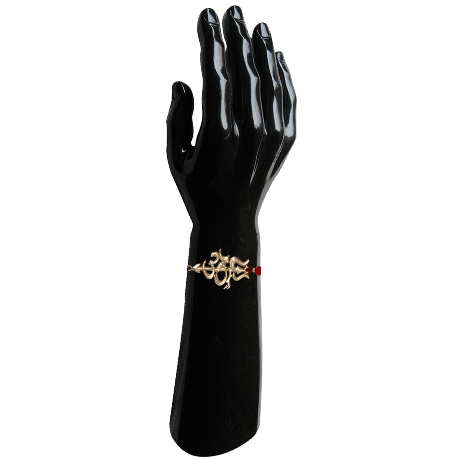Mahi Rose Gold Plated OM and Trishul Rakhi with Rudraksha for Bhaiya (RA1100732G)