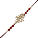Mahi Rose Gold Plated OM and Trishul Rakhi with Rudraksha for Bhaiya (RA1100732G)
