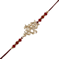 Mahi Rose Gold Plated OM and Trishul Rakhi with Rudraksha for Bhaiya (RA1100732G)