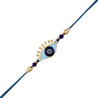 Mahi Gold Plated Auspicious Evil Eye Meenakari Work Rakhi Bracelet for Bhaiya (RA1100733G)