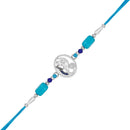 Mahi Vighnaharta Ganpati Rakhi with Blue Crystals for Brother, Bhai, Bro, Bhatija, Boy, Kids (RA1100768RBlu)