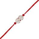 Mahi Gold Plated Classic Kundan Studded Ethnic Thread Rakhi for Brother, Bhai, Bro (RA1100815GRed)