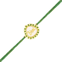 Mahi Bhai Engraved Green Meenakari Work Rakhi for Brother (RA1100823G)