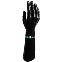 Mahi Green Evil Eye Rakhi for Brother | Nazariya Bead with Gold Accents & Cone Beads on Green Thread (RA1100837G)