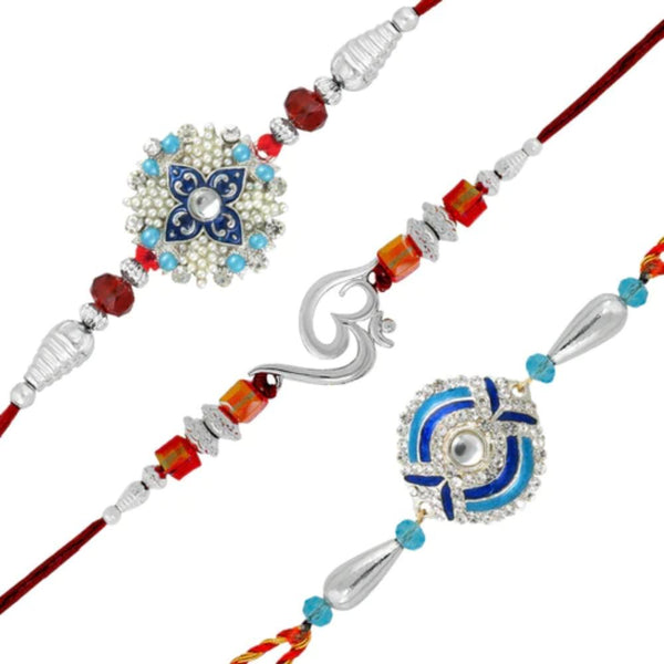 Darshana Jewels Silver Plated Austrian Stone Rakhi