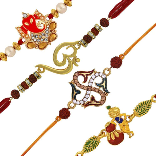 Darshana Jewels Gold Plated Austrian Stone Rakhi