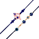 Mahi Ganesha and Evil Eye in Heart Combo of 2 Rakhis with Blue Crystals for Bhaiya (RCO1105526M)