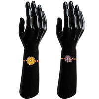 Mahi Rakhi Multicolor Combo of 4 Beautiful Rakhi Set with Meenakari Work and Crystals for Men (RCO1105540G)