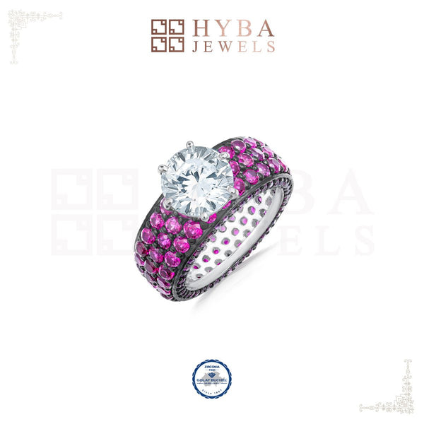 Chic Pink Cocktail Ring By Hyba Jewels