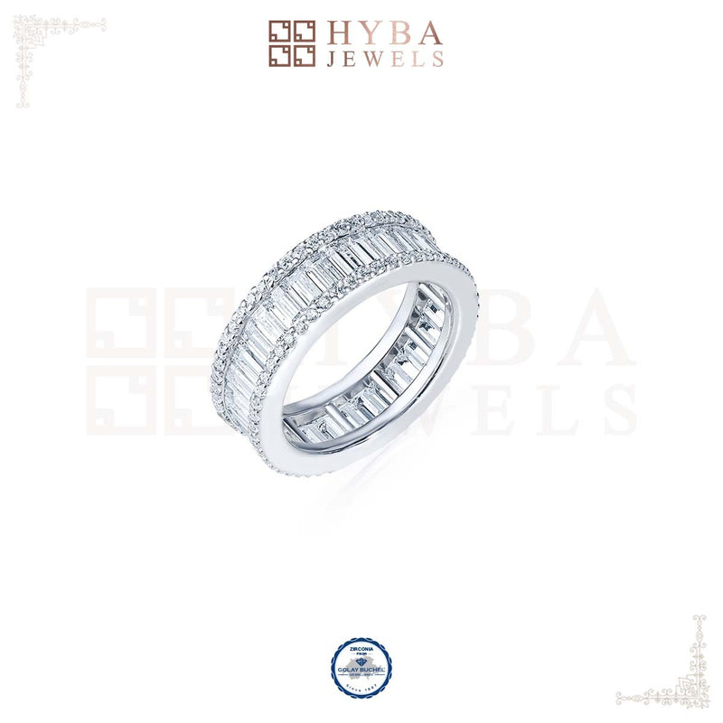 Emerald Cut Eternity Band By Hyba Jewels