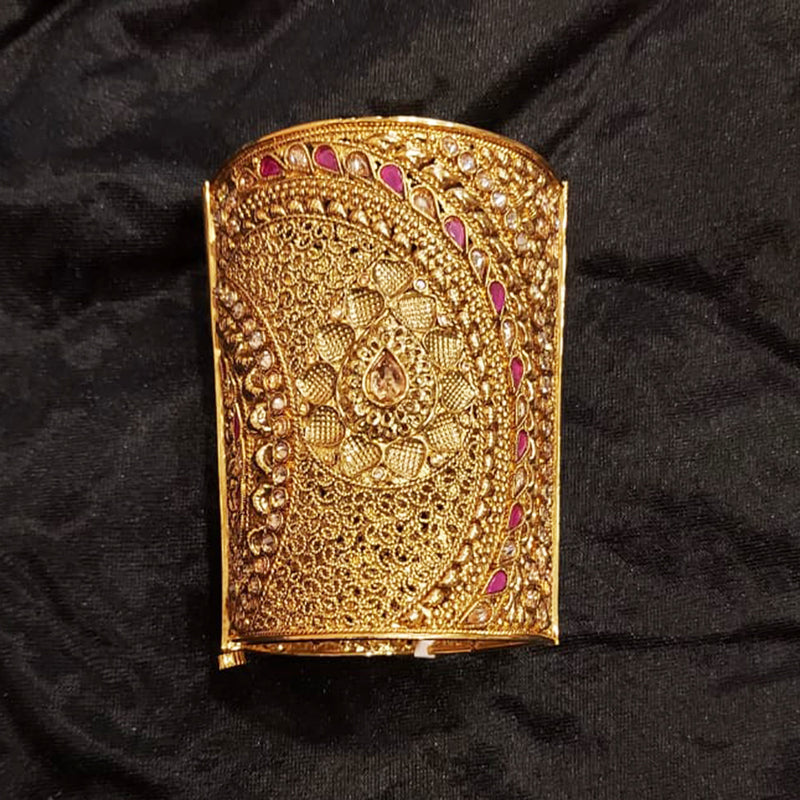 Raddhi Jewels Premium Quality Brass Rajwadi Gold Plated Openable Kada For Women/Girls