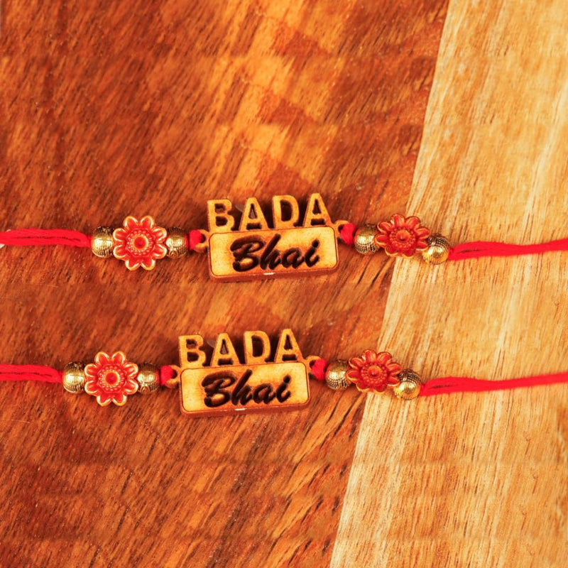 Raddhi Jewels Bada Bhai Bro Rakhi Set of 2 For Brother/Bhai/Bro