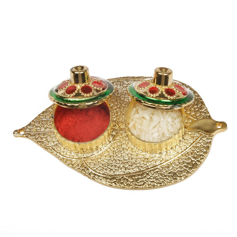 Raddhi Jewels Rajwadi Gold Plated Brass Ruby Stone Glided Floral Design Bhaiya Bhabhi Rakhi Set With Roli Chawal Plate Combo Hamper For Rakshabandhan