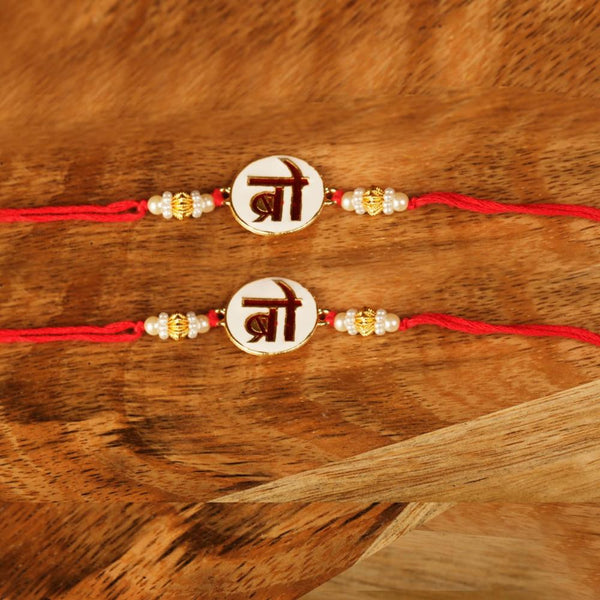 Raddhi Jewels Elegant Enamel Bro Set of 2 Rakhi For Brother/Bhai/Bro