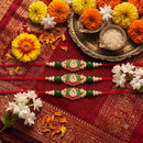 Js Fashion Premium Lotus Stone Designer Rakhi Combo Pack 3 for Brother