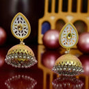 Wearhouse Fashion Traditional Dome Shape with Dual Tone Jhumka Earrings