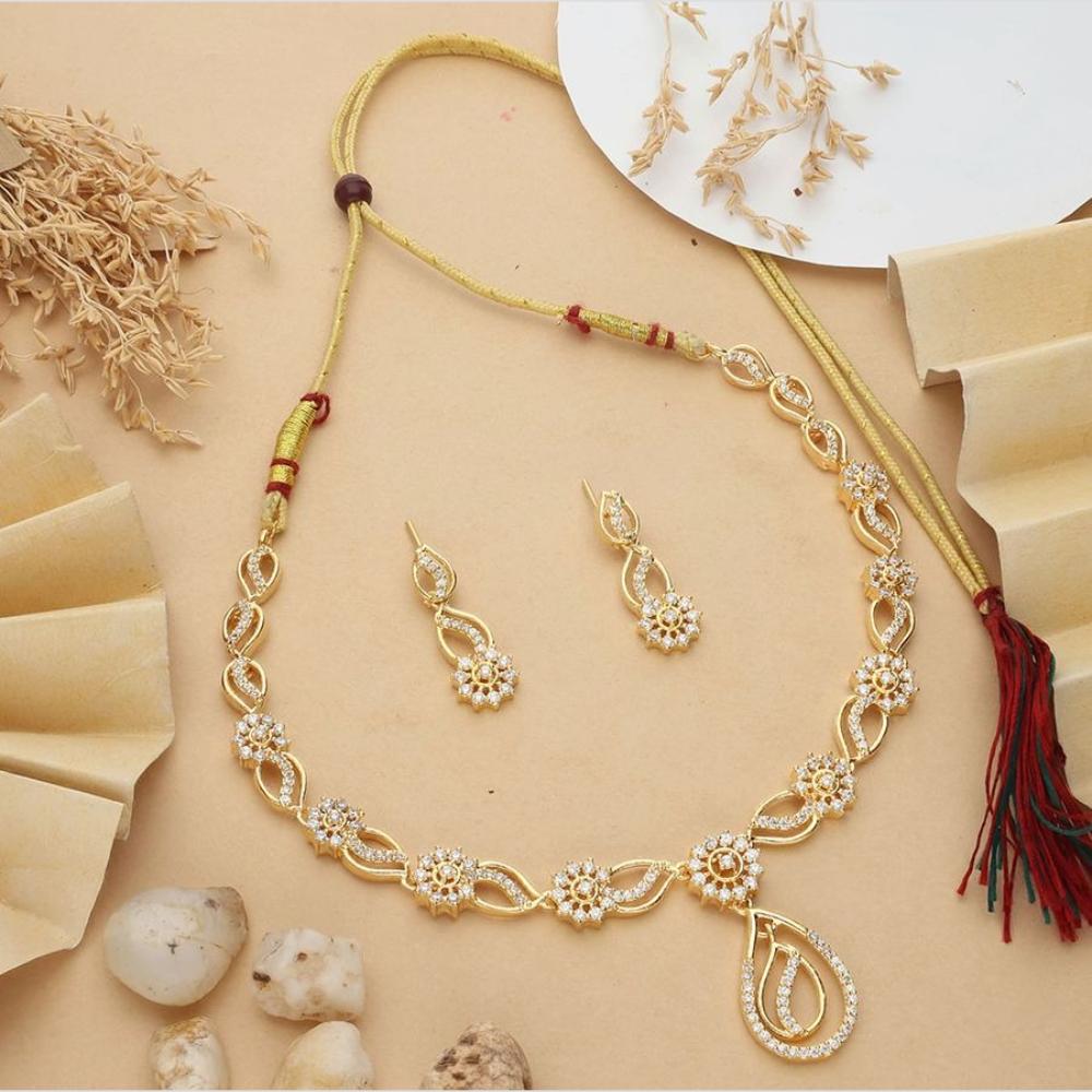 HR Sales Premium Micro Gold Plated Austrian Stone Luxury Necklace Set