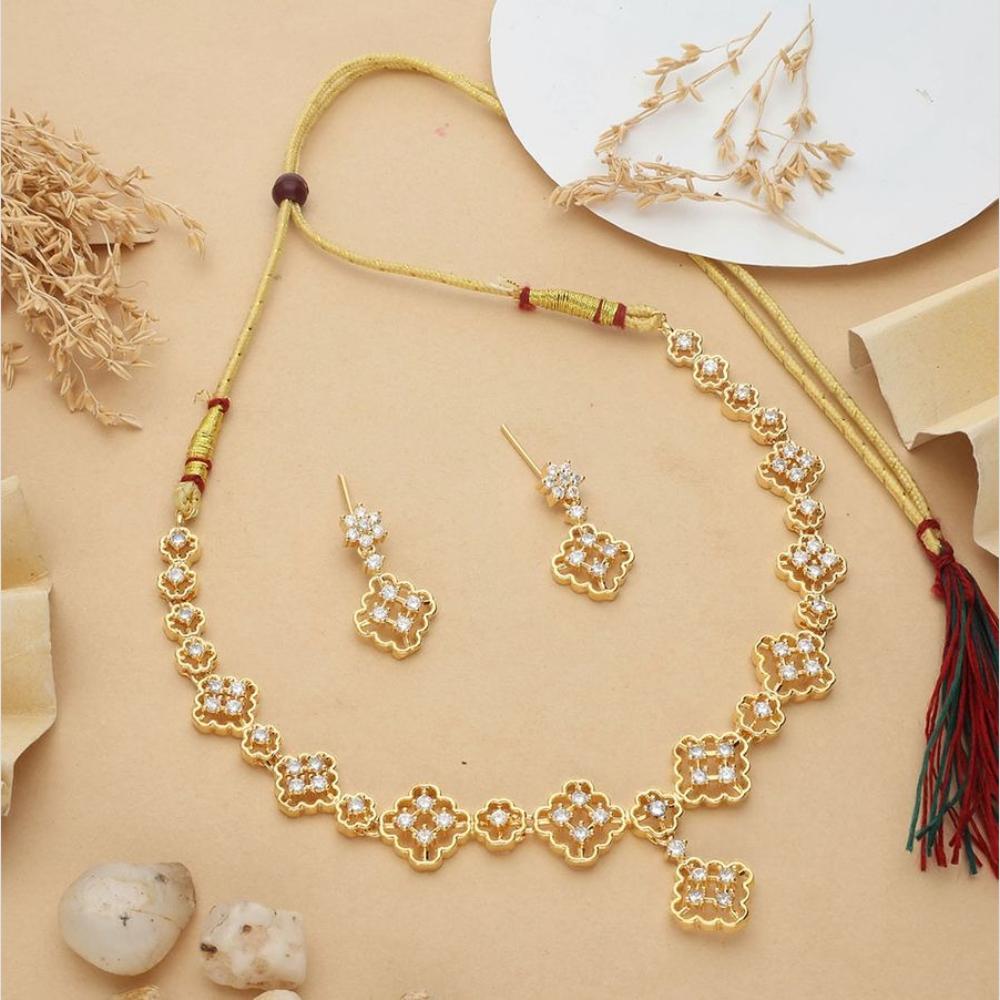 HR Sales Premium Micro Gold Plated Austrian Stone Luxury Necklace Set