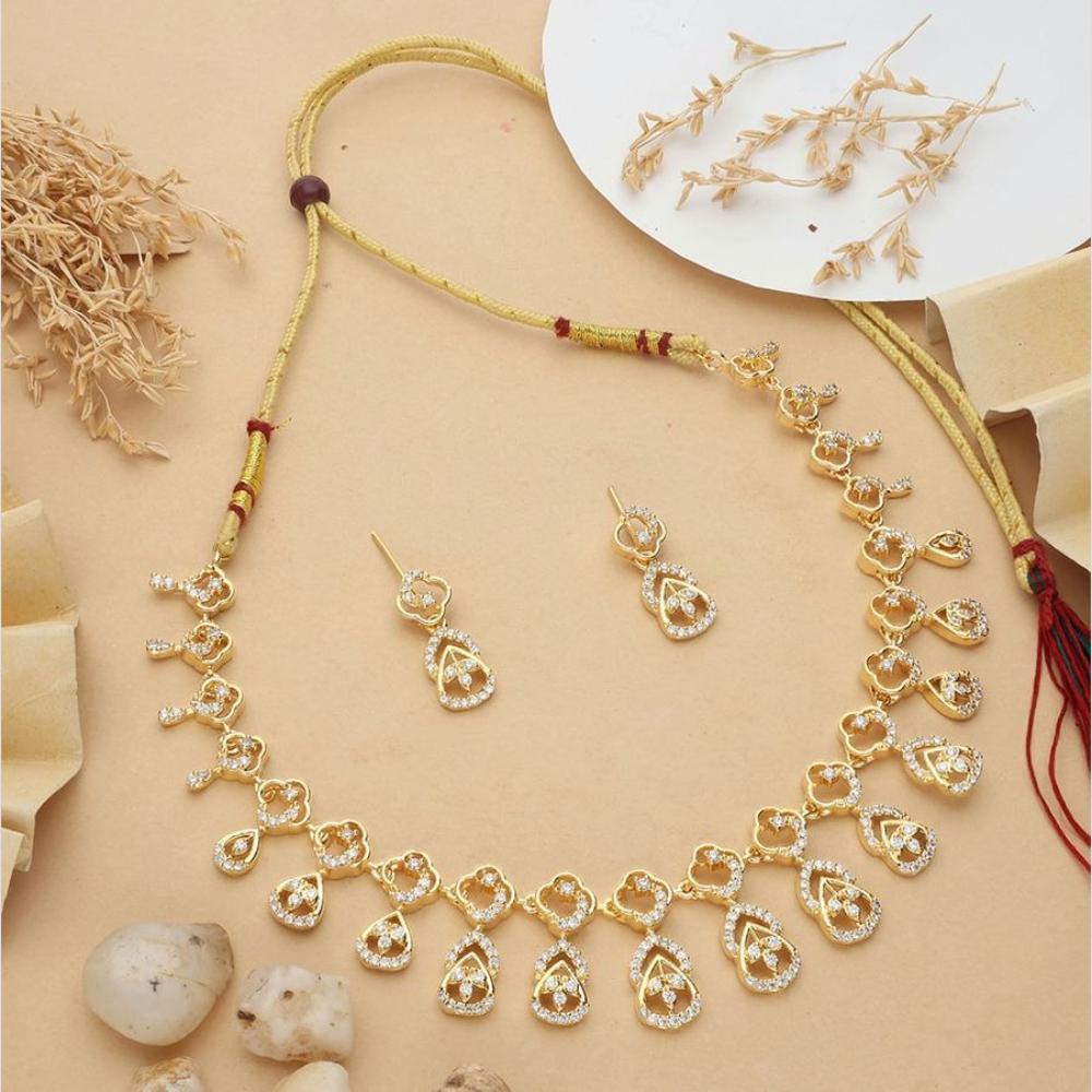 HR Sales Premium Micro Gold Plated Austrian Stone Luxury Necklace Set