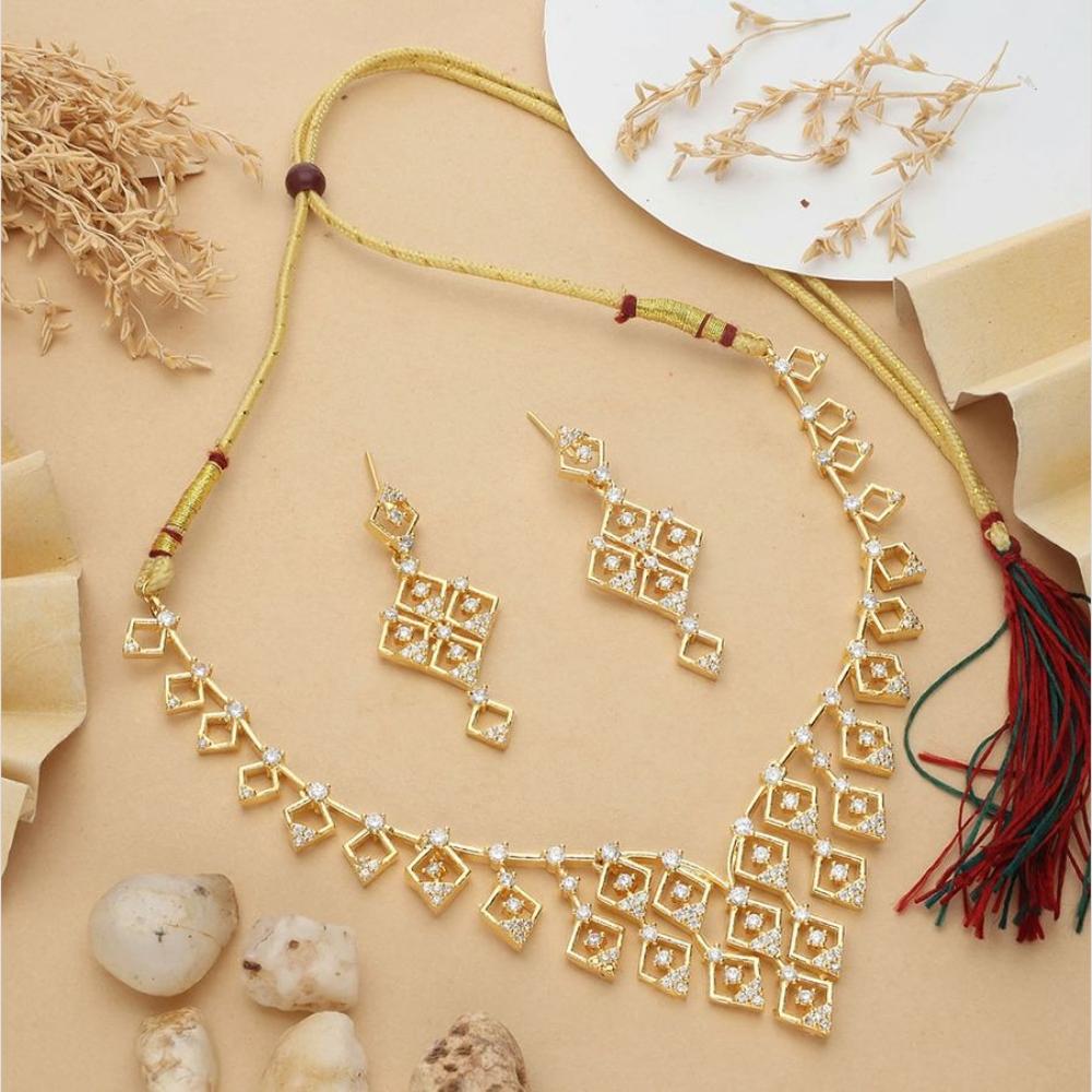 HR Sales Premium Micro Gold Plated Austrian Stone Luxury Necklace Set