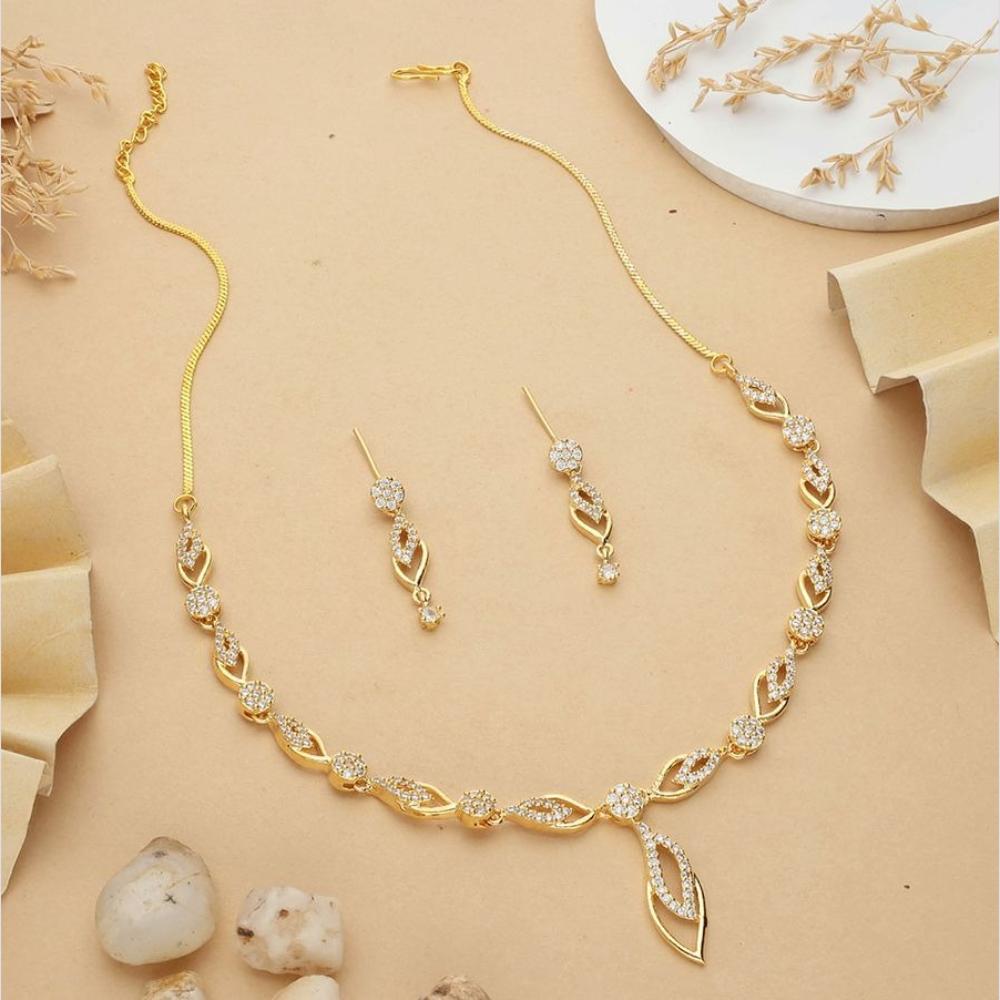 HR Sales Premium Micro Gold Plated Austrian Stone Luxury Necklace Set