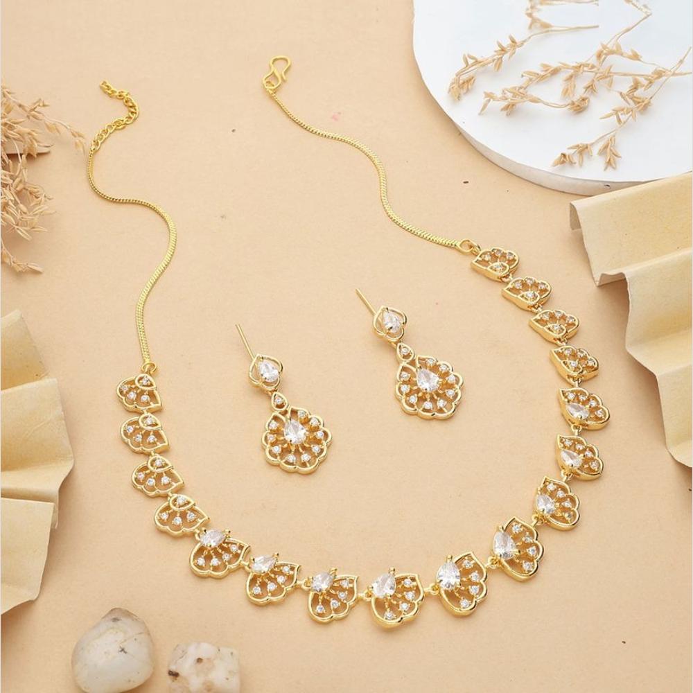 HR Sales Premium Micro Gold Plated Austrian Stone Luxury Necklace Set