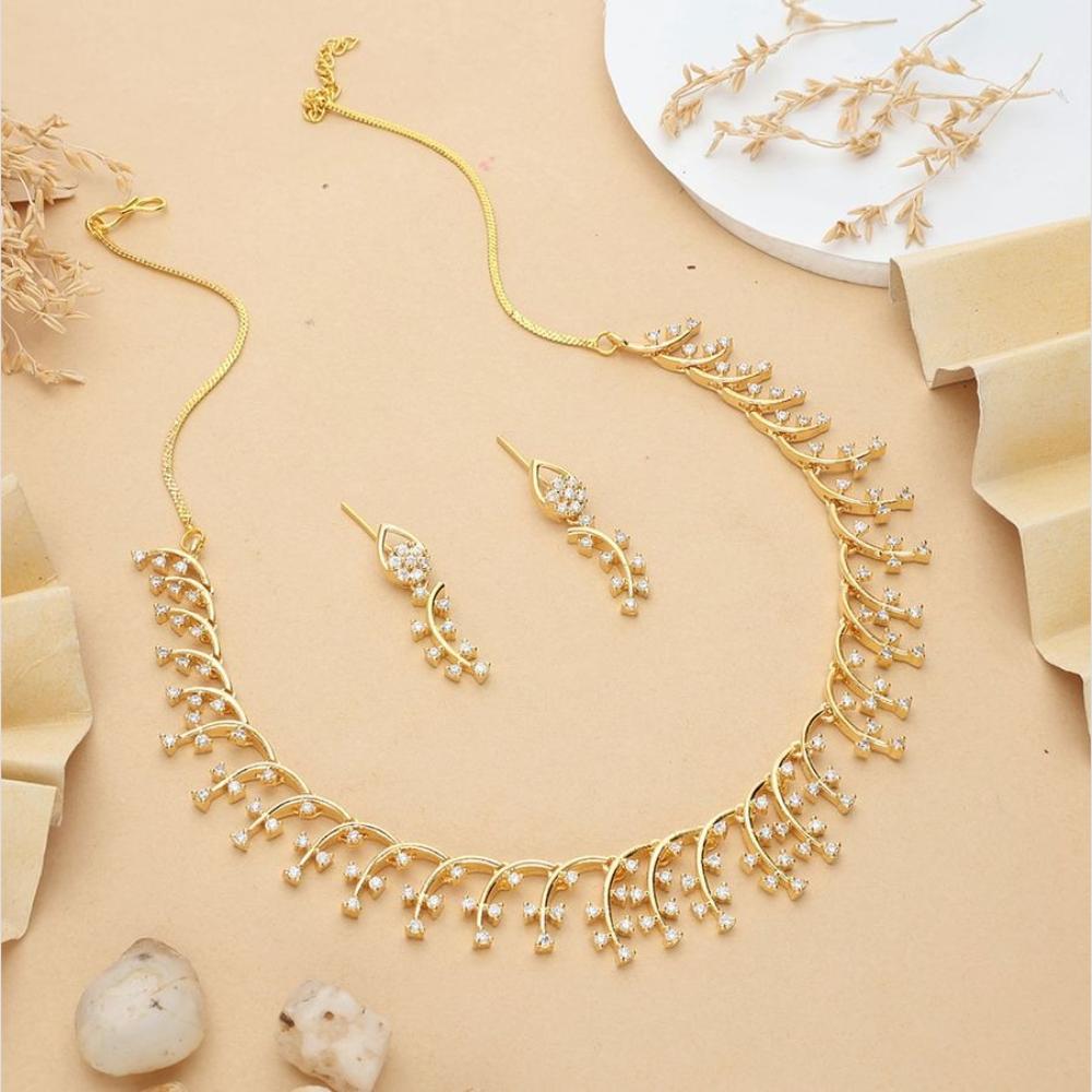 HR Sales Premium Micro Gold Plated Austrian Stone Luxury Necklace Set