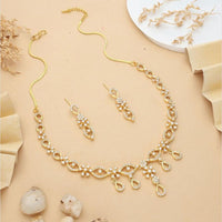 HR Sales Premium Micro Gold Plated Austrian Stone Luxury Necklace Set 