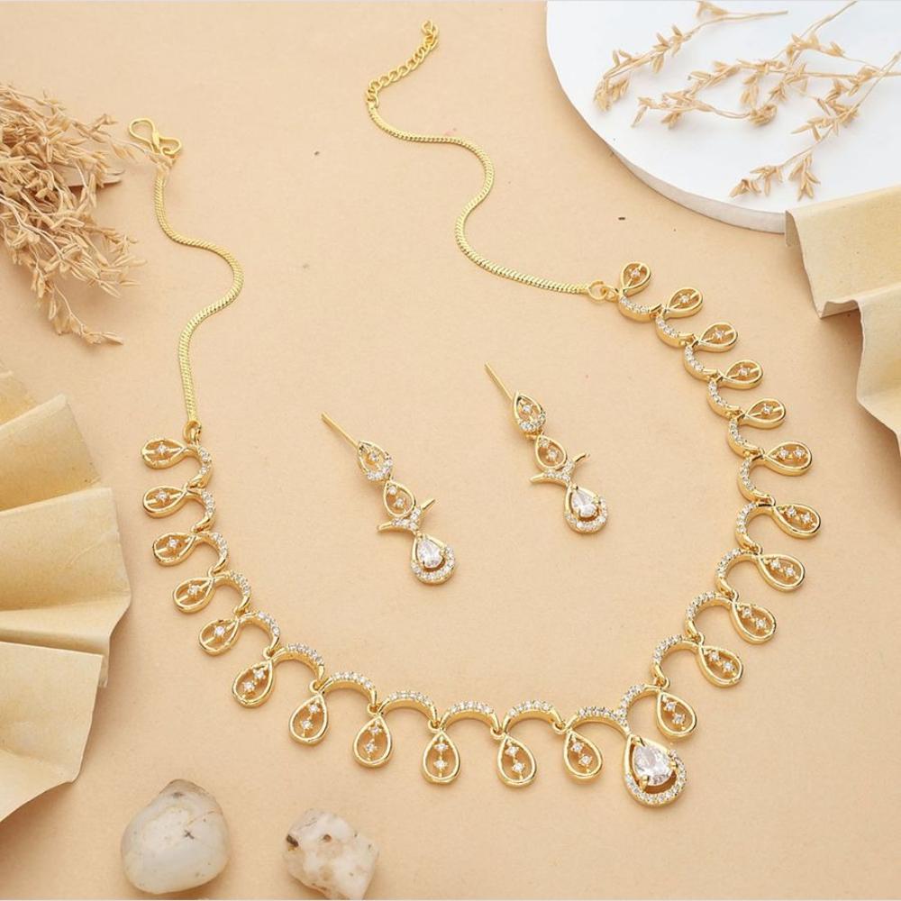 HR Sales Premium Micro Gold Plated Austrian Stone Luxury Necklace Set