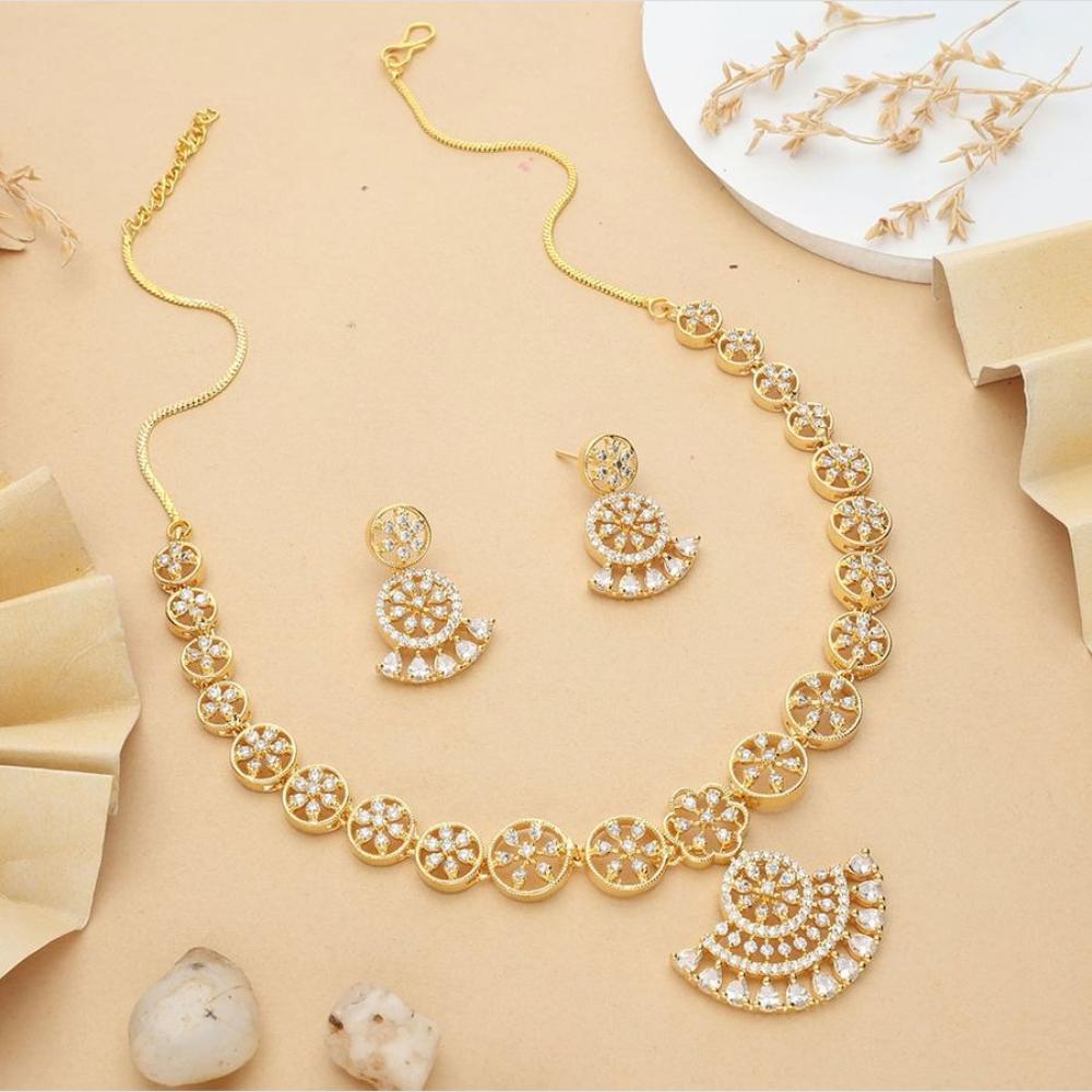 HR Sales Premium Micro Gold Plated Austrian Stone Luxury Necklace Set