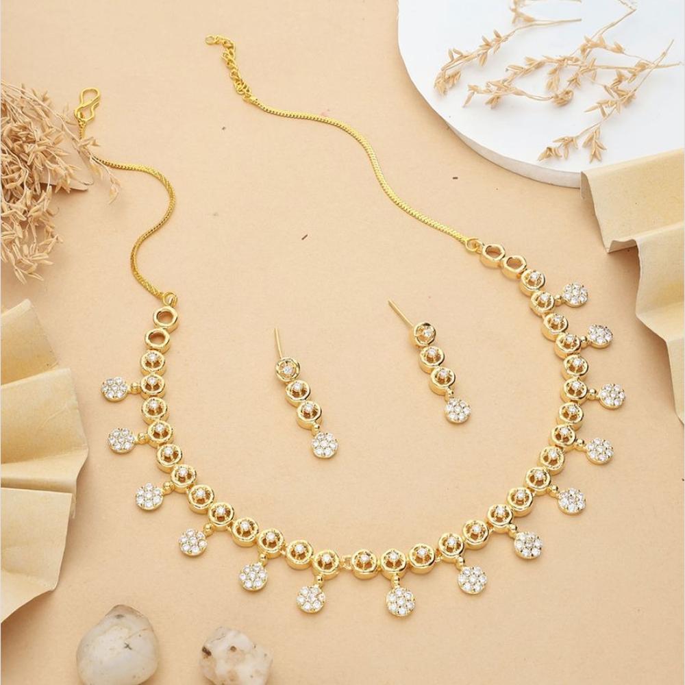 HR Sales Premium Micro Gold Plated Austrian Stone Luxury Necklace Set