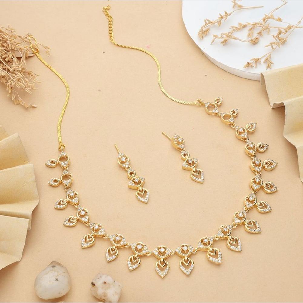 HR Sales Premium Micro Gold Plated Austrian Stone Luxury Necklace Set