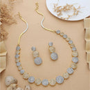 HR Sales Premium Micro 2 Tone Plated Austrian Stone Luxury Necklace Set 