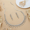 HR Sales Premium Quality Rhodium Plated Austrian Stone Necklace Set 