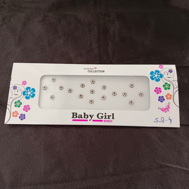 Baby Girl Bindi Round Shape Velvet Mix Design Bindi