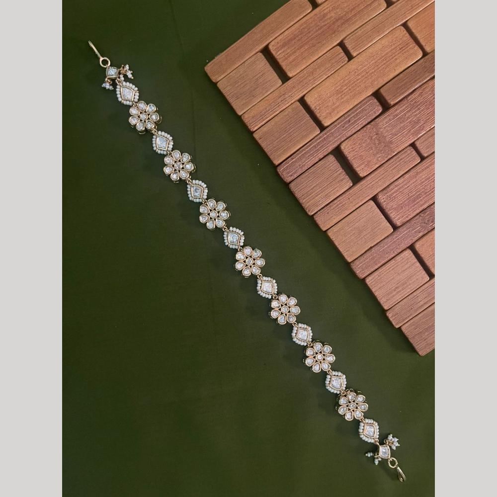 Arham Premium Gold Plated Designer Heavy Polki Kundan Stone Sheeshphool