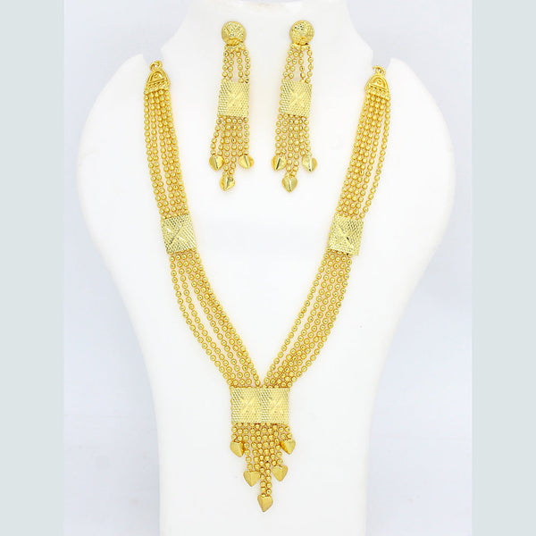 Mahavir Forming Look Gold Plated Long Necklace