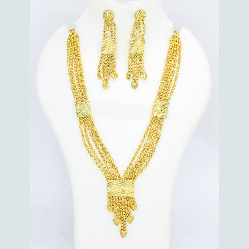 Mahavir Forming Look Gold Plated Long Necklace