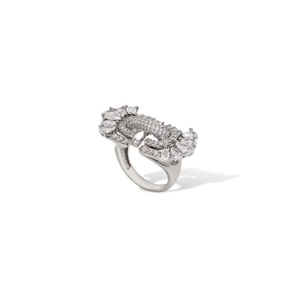 Sian Silver Plated American Diamond Ring