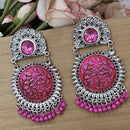 Bevy Pearls Elegant Oxidised Plated Crystal And Pearl Meenakari Dangler Earrings