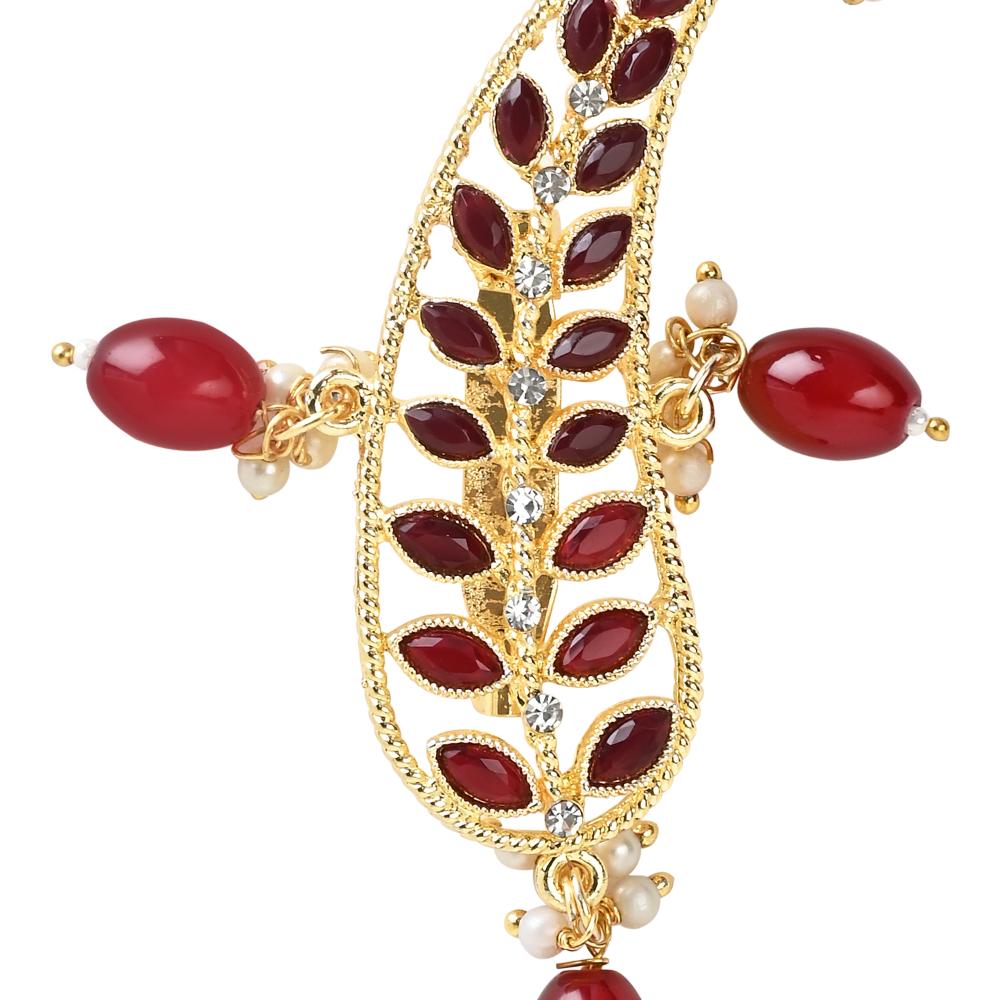 Etnico Gold Plated Kundan Safa Kalangi Brooch for Groom/Men/Dulha Pagadi (SM63M)