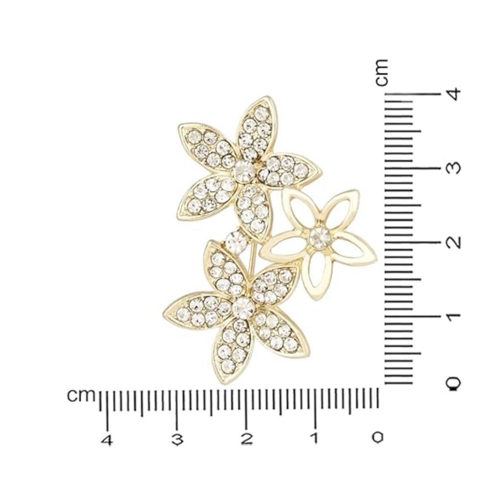 Etnico Gold Plated Floral Brooch Pins Coat Dress Gown Shawl Wedding Bridal Brooch Accessories for Women & Girls (SM64)