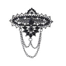 Etnico Silver Oxidised Traditional Stone Drop Safa Kalangi Brooch for Groom/Men/Dulha Pagadi (SM75OXB)