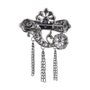 Etnico Silver Oxidised Traditional Stone Drop Safa Kalangi Brooch for Groom/Men/Dulha Pagadi (SM76OXB)