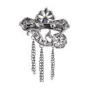 Etnico Silver Oxidised Traditional Stone Drop Safa Kalangi Brooch for Groom/Men/Dulha Pagadi (SM76OXGr)